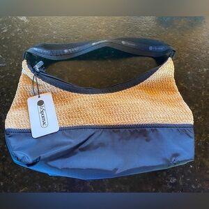 Lesportsac black raffia shoulder bag